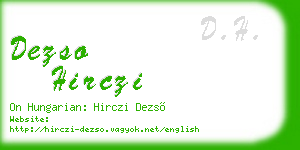 dezso hirczi business card