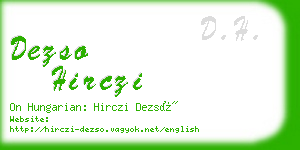 dezso hirczi business card